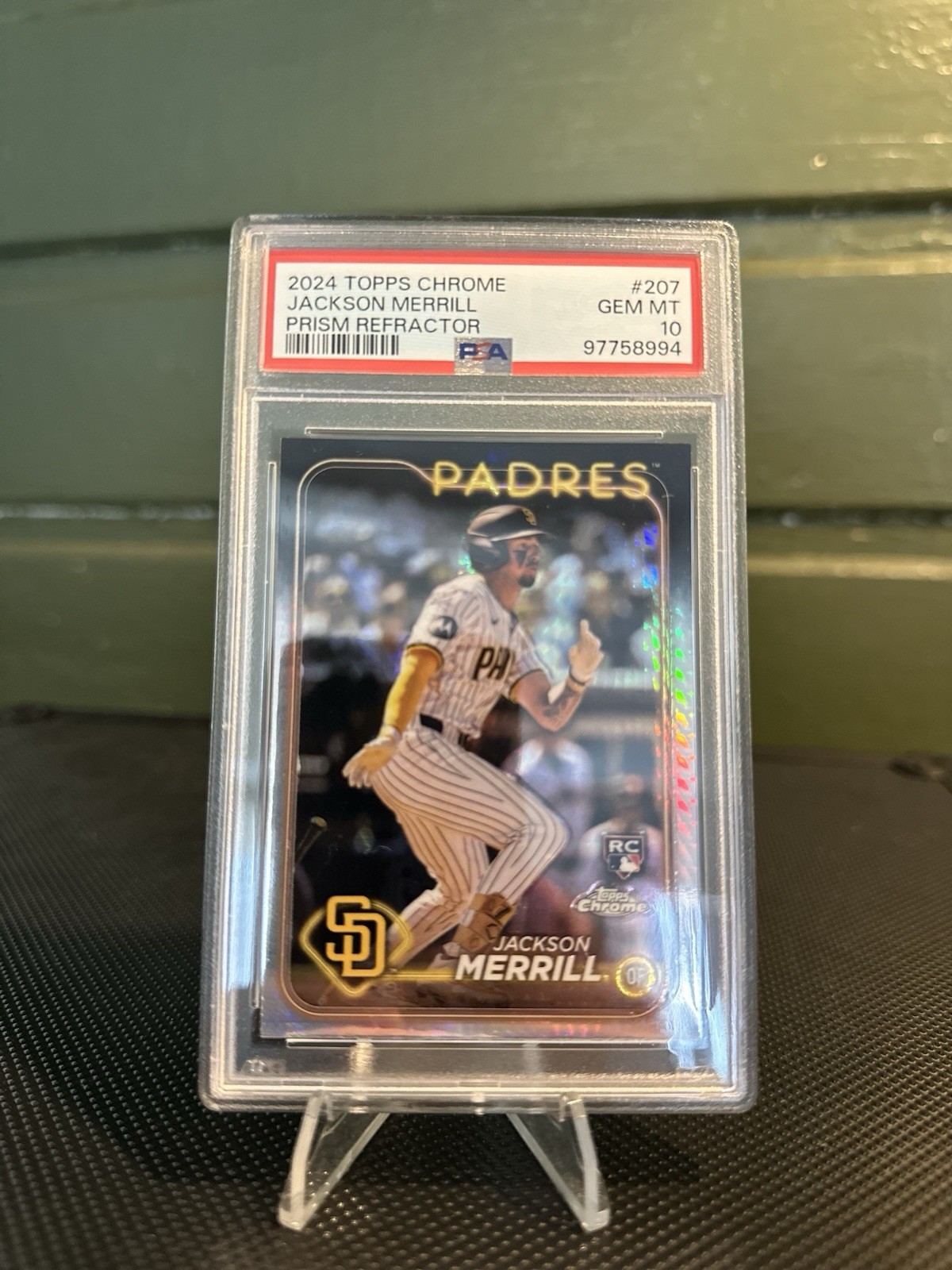2024 Topps Chrome - Jackson Merrill #207 Prism Refractor (RC) PSA 10