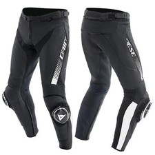 DAINESE LEATHER TROUSERS SUPER SPEED 622 Motorcycle Jean Black White