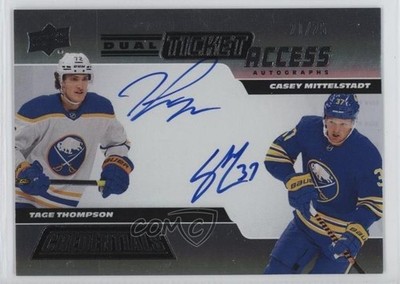 2024-25 Upper Deck Credentials 21/25 Tage Thompson Casey Mittelstadt Auto m8o