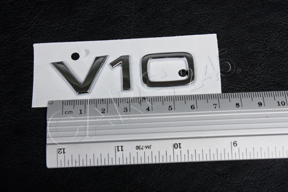 Genuine Chrome Badge Emblem V10 AUDI A6 S6 C6 A8 D3 RS6 R8 2004- - Image 2 of 4