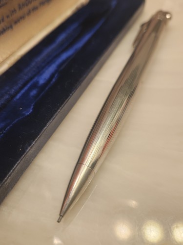 1940's RONSON Rhodium PENCILITER Mechanical Pencil & Lighter & Original Case box - Picture 11 of 18