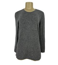 J. McLaughlin Medium Women Pullover Sweater Grey Cashmere Crewneck FLAW I17
