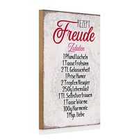 Holzschild Spruch 20X30Cm Rezept Freude Zutaten