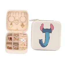 Cute Cartoon Gifts, Initial Travel Jewelry Case Small Jewelry Multicolor 836