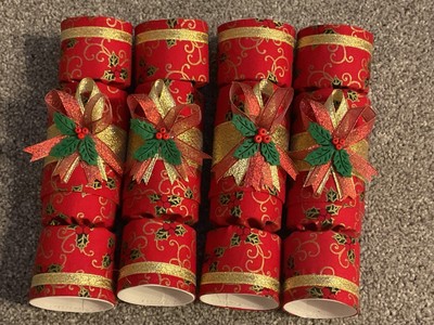 Wiederverwendbare, handgefertigte Stoff Weihnachtsknacker 4er Set