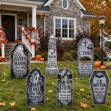 Halloween Tombstone Graveyard Outdoor Yard Decoration Party Grave Decor Set