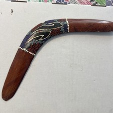 Vintage Hand Carved Wooden Boomerang