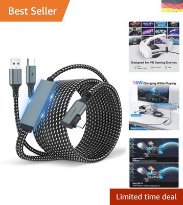 6m Link Kabel mit Ladeanschluss, Kompatibel mit Oculus Meta Quest 3 2 1 3s Pr...