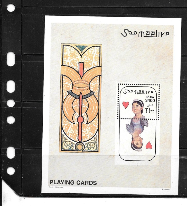 SOMALIA 2002 PLAYING CARDS MNH XF MINT OLD SOUVENIR SHEET PICTORIAL STAMP