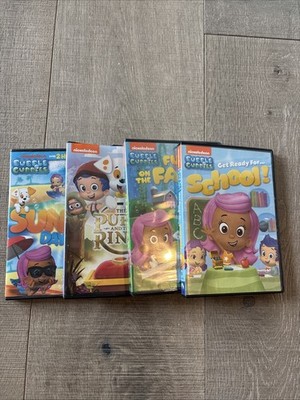 Bubble Guppies DVD Lot of 4 Sunny Days Ready for School Fun Farm Puppy Nick Jr