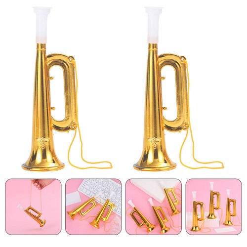 Milisten Lot De 2 Instruments De Musique éducatifs Pour Enfants - Trompette En Plastique - Jouet Saxophone - Développe Le Rythme
