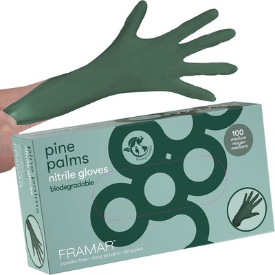 FRAMAR Green Gloves Disposable Latex Free   Heavy Duty Nitrile Medium, 