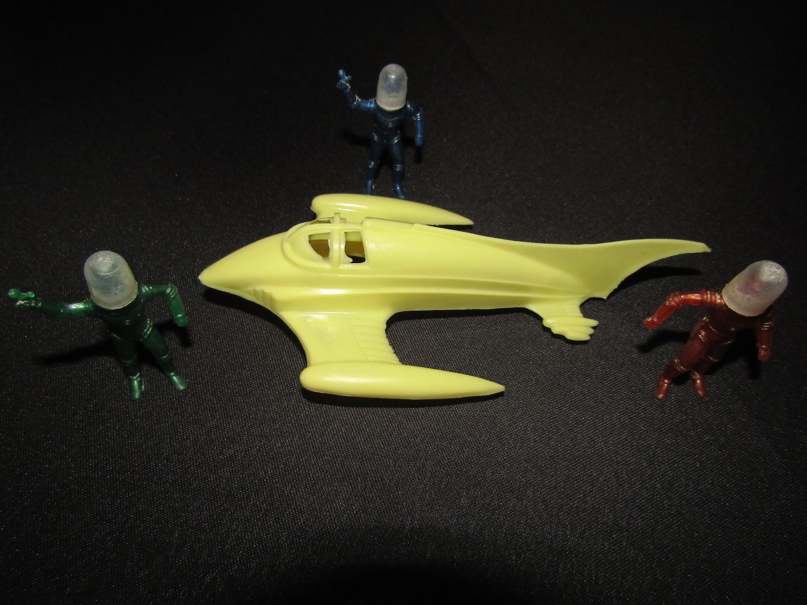 Jouets Rex Vaisseau Spatial RARE de 1950 avec 3 Soldats Jouet de Collection Original Neuf
