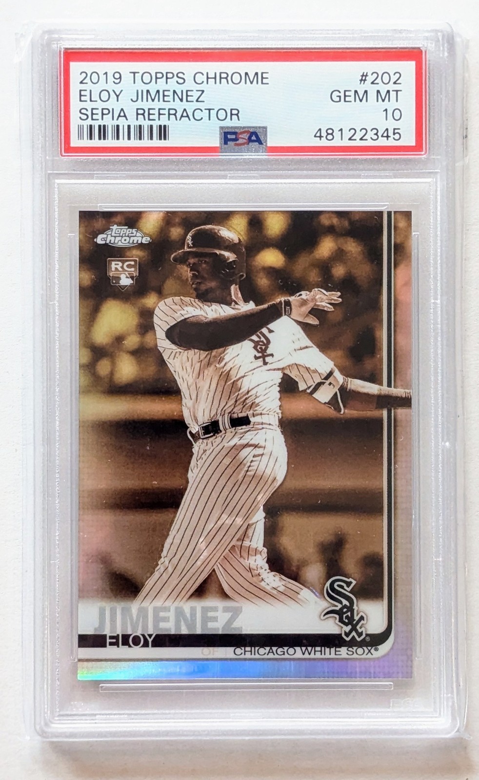 2019 Topps Chrome Eloy Jimenez Sepia RC #202 Chicago White Sox PSA 10 GEM MT