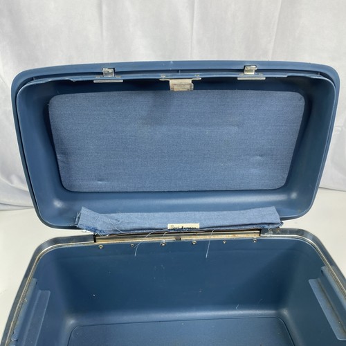 Vtg Samsonite Royal Traveller Aurora Hard Train Case Blue - Mirror & Tray - Picture 4 of 15