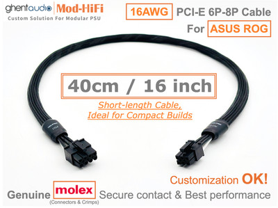  16AWG PCI-E GPU 6P Cable for ASUS ROG LOKI SFX-L 1200W Titanium- 40cm / 16''