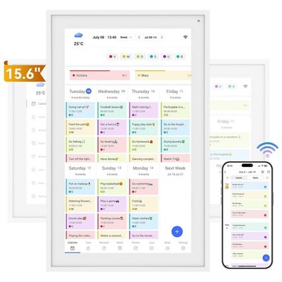TABWEE P15 Digital Kalender 15.6 Zoll Housework Chart 1080P Touchscreen Calendar