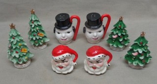 Lot Of 4 Pair Of Vintage Christmas Salt & Pepper Shakers