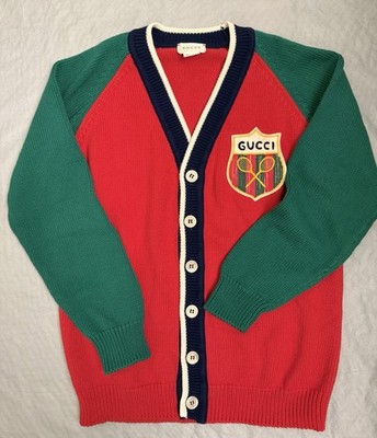 GUCCI ポロニット Gucci Cotton Jersey Cardigan With Web 'Off White' 752190-XJFV6-9150