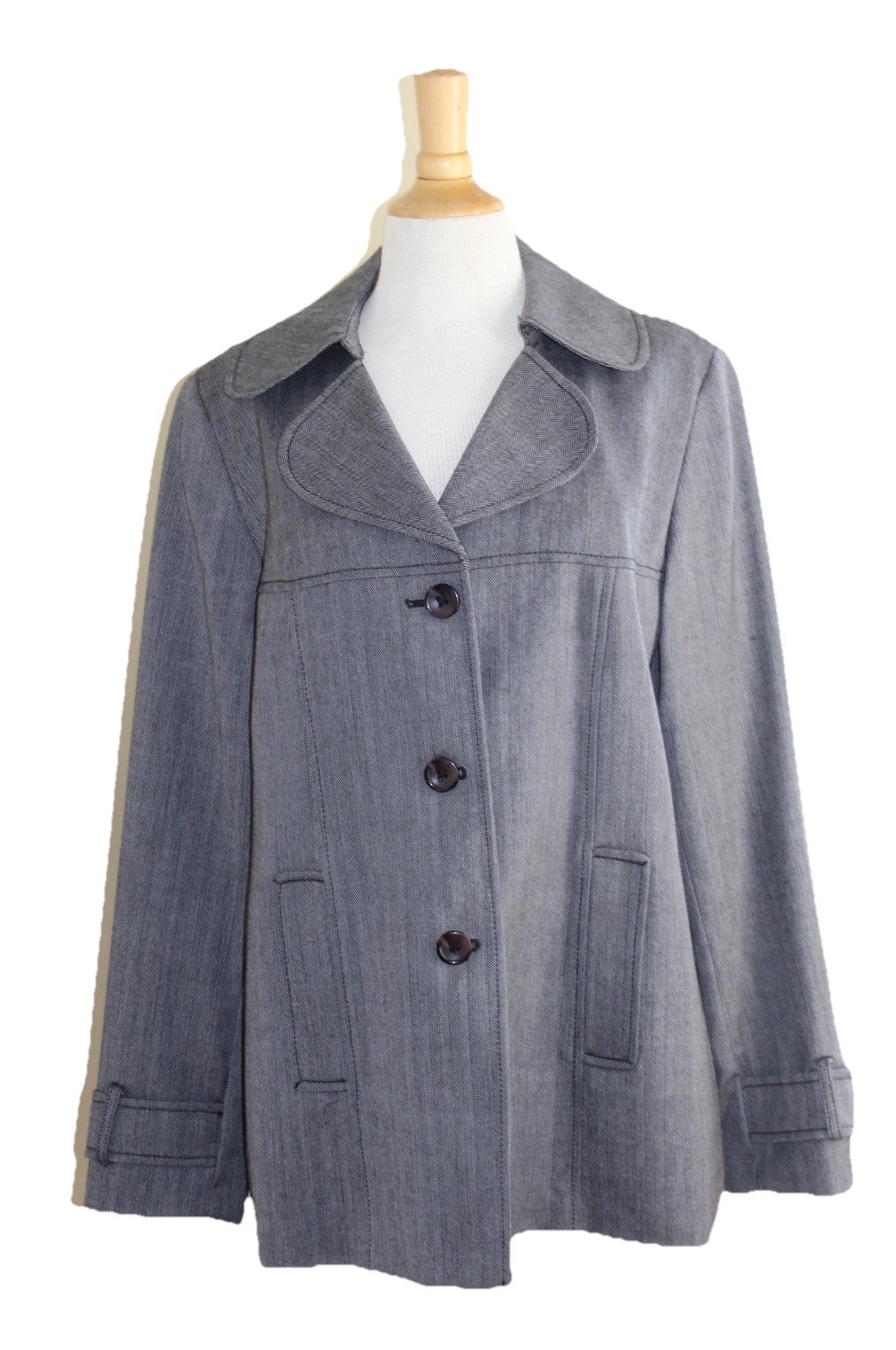 Pendleton Elegant Gray Herringbone Luxury Full Sk… - image 4