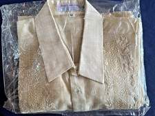 NEW W/O TAGS Filipino Men's Formal Barong Tagalog Cream Embroidered Shirt MED