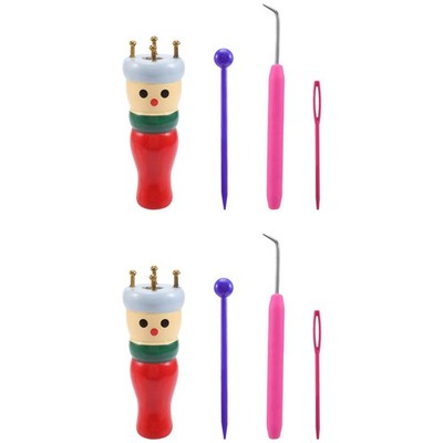 French Knitter Tool 2 Pack, Wooden Knitting  Set Spool Knitting Doll9725