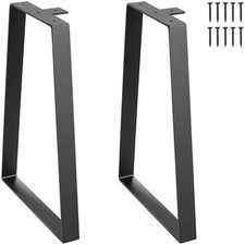 Uimoso 16 in Trapezoid Solid Steel Furniture Legs Set of 2 for DIY Coffee Tables