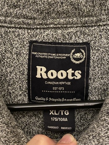 Roots Canada Athletics Men's 1/4 Zip Pullover Fleece Sweater Grey XL - Picture 6 of 14