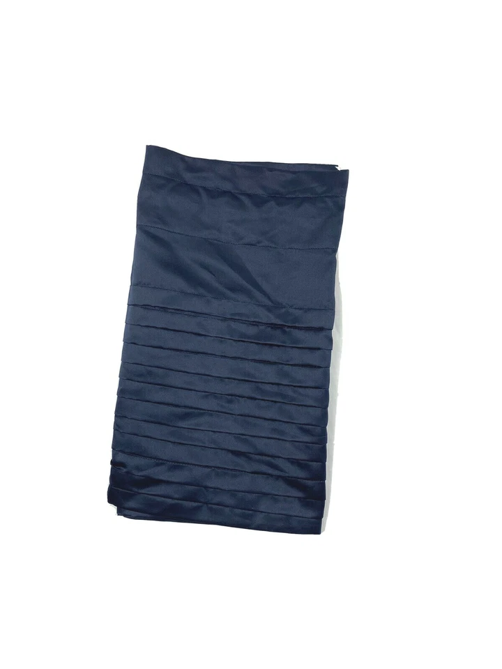 Allen + Roth Satinado Azul Marino Cenefa Cortina Tratamiento Ventana Recto Plisado Foto 4 de 4