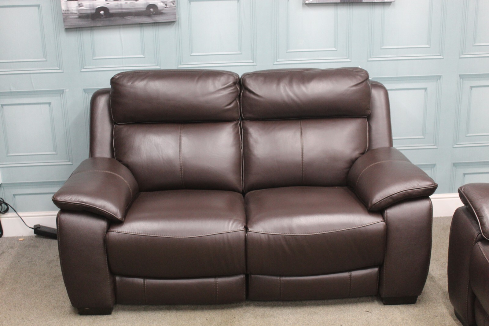 STARLIGHT EXPRESS IN BROWN LEATHER, PAIR OF ELECTRIC RECLINER 2 SEATER