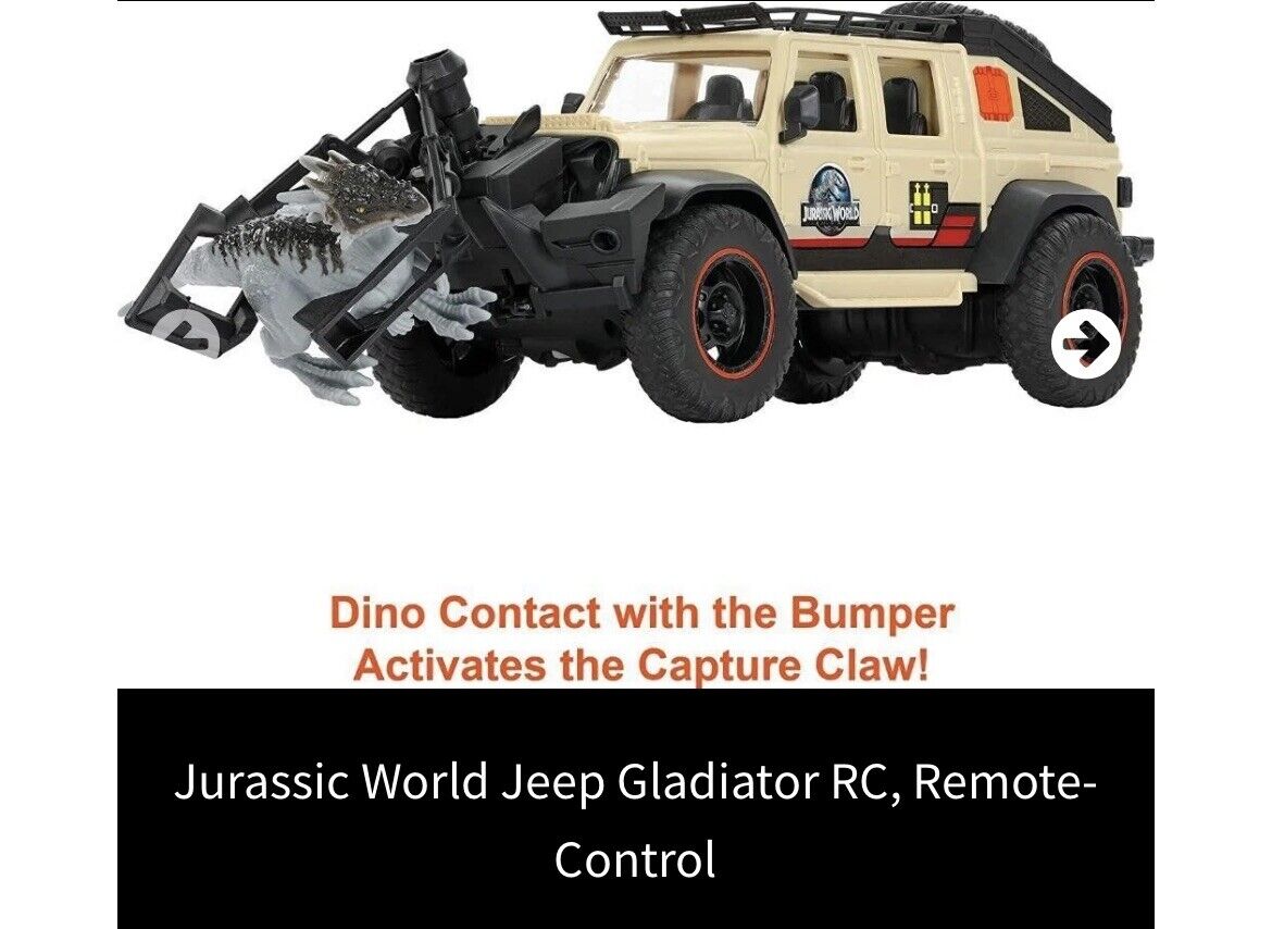 Matchbox Jurassic World: Dominion Jeep Gladiator RC Vehicle & 6in Dinosaur