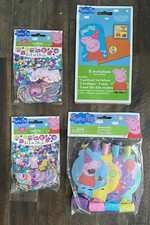 Peppa Pig Birthday Decoration Lot - Invitations / Confetti / Blowouts New 