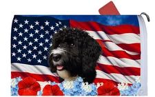 Portuguese Water Dog Patriotic Mail Box Cover