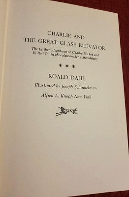 Charlie and the Great Glass Elevator by Roald Dahl (1972, Library Binding)
