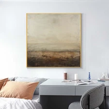 Abstract Painting Hand Painted Oil Painting On Canvas Yellow 24in