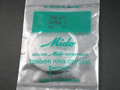 Mido Waterproof Permafit 32mm Vintage Watch Crystal Grey Tension Ring Ref#40 NOS