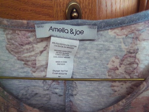 New - Women's Girls Medium - Amelia & Joe Cold Shoulder Blouse 3/4 Length Sleeve - Picture 12 of 12