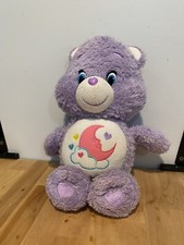 Just Play Care Bears Sweet Dreams 14" Plush Lilac With Pink Moon. 2016 Stuffed