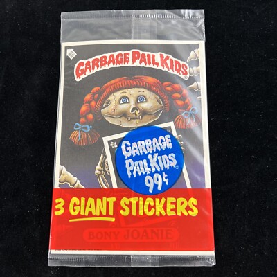 1986 TOPPS GARBAGE PAIL KIDS GIANT STICKER PACK (3 STICKERS 5X7 ...