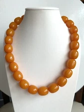 Vintage style  Amber  Resin beads handmade Necklace from Nepal.