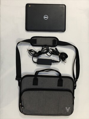 Dell Chromebook 11.6'' Laptop Intel Celeron 4GB Ram 16GB SSD Charger & Laptop Bag