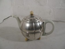 Art Deco Kugelkanne BSF D.R.P. Bauhaus Bauscher 1,2 Liter versilbert (B 427)