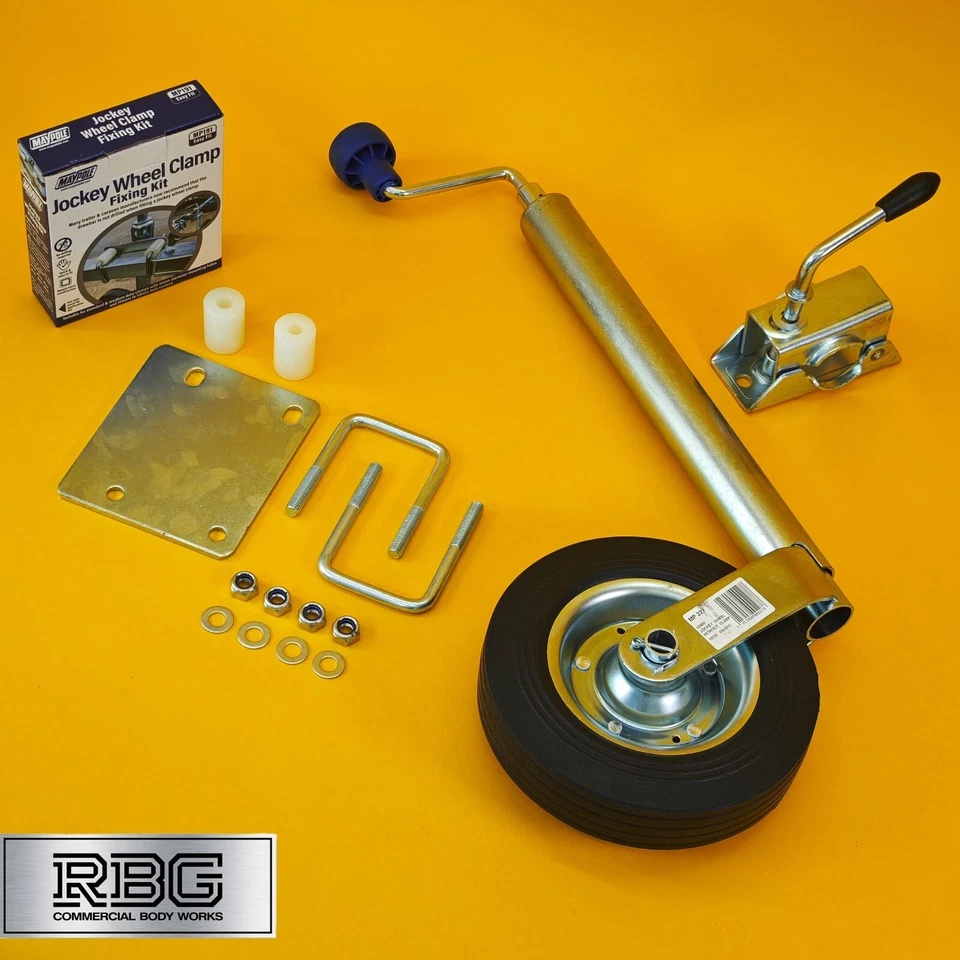 42mm Jockey Wheel + Clamp + Fixing Kit For Trailer / Caravan 100Kg 480-750mm UK - Image 4 of 4