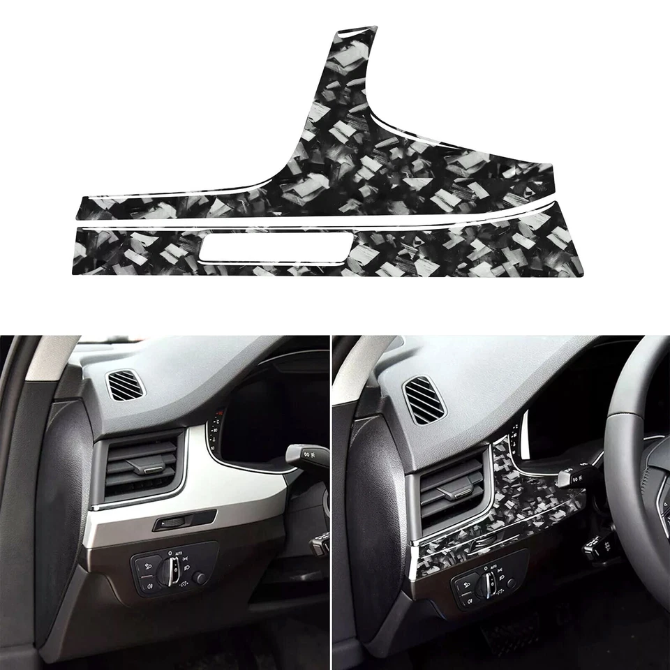 Kits completos de molduras interiores de fibra de carbono forjada 85 piezas para Audi Q7 SQ7 4M 2016-19 Foto 4 de 4