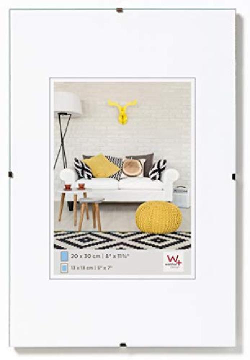 Walther Design Single Clip Frame Portafoto Senza Telaio, Vidrio Transparente, 20