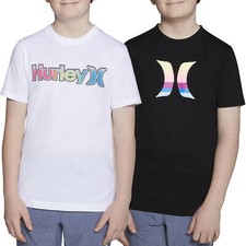 NWT Boy's Hurley 2-Pack SS Tee Shirts Black and White Size XLarge 18 - 20