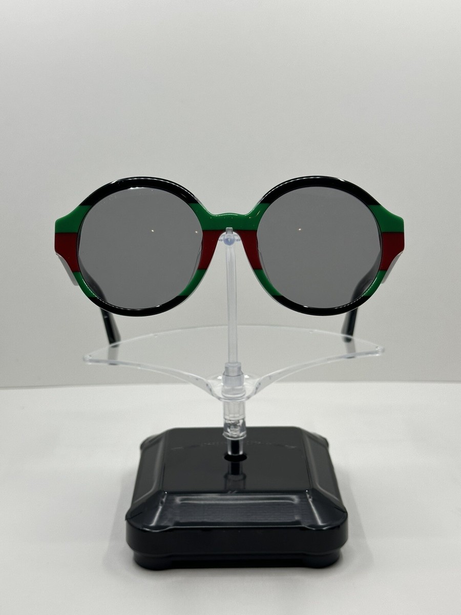 NEW Gucci GG0280SA 004 Black Green Red Stripe Unisex Round  display picture 3
