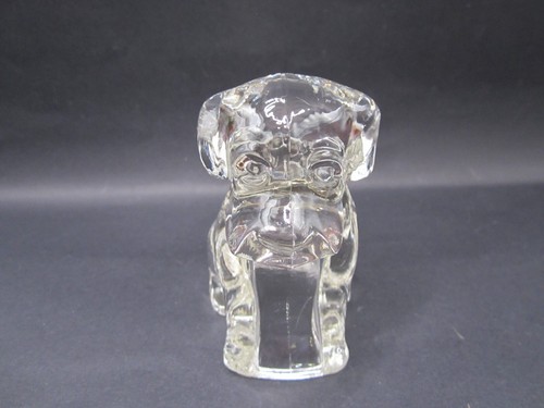 Federal Molded Glass “Mopey Dog” 3" Candy Container/Figurine 1940s/Clear/Vintage - Picture 3 of 4