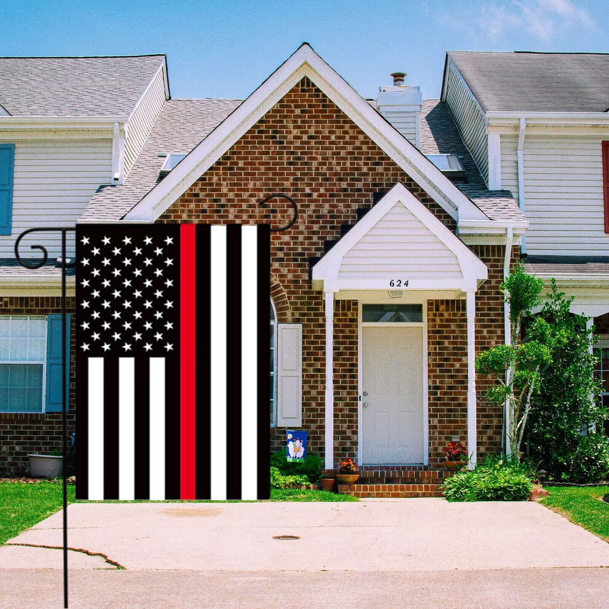 Bandiera Nera Del Regno Unito Con La Linea Sottile Rossa Illustrazione - Foto 2