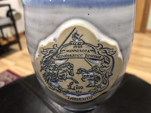 Vintage Minnesota Renaissance Festival 1989 Live The Legend Knight 8” Mug Stein - Picture 3 of 8